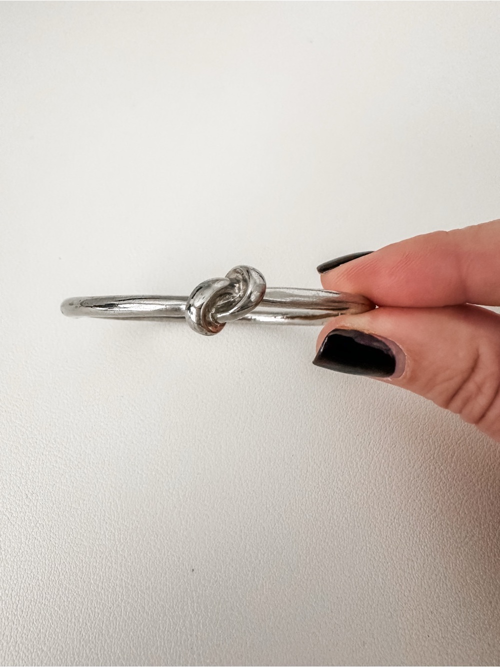 Silver Knot Bangle Bracelet